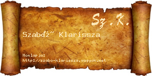 Szabó Klarissza névjegykártya