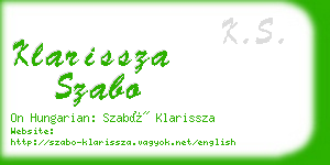 klarissza szabo business card